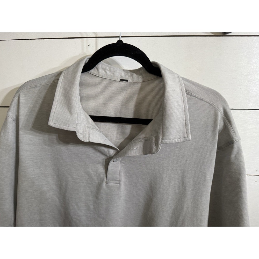 Lululemon Shirt Mens XXL Gray Evolution Polo Casual Preppy Stretch Golf Logo - Picture 3 of 5